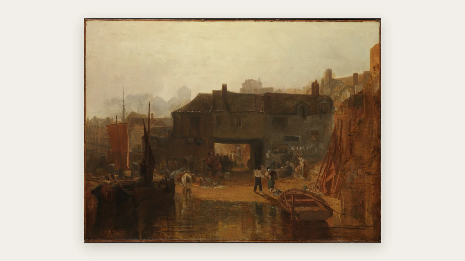 A painting matted on off-white with no wall label at all.
